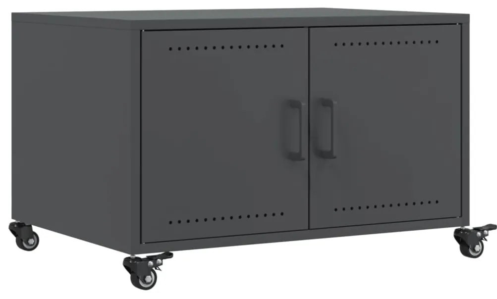 846688 vidaXL Маса за кафе, антрацит, 68x50x43,5 см, стомана