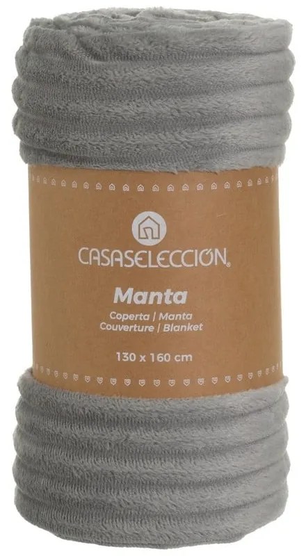 Сиво одеяло от микроплюш 130x160 cm Fur Velvet – Casa Selección