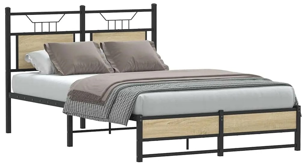 4106960 vidaXL Рамка за легло без матрак сонома дъб 120x200 см инженерно дърво