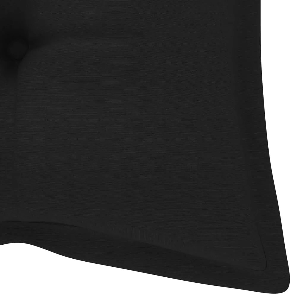 Възглавница за градинска пейка черна 120x(50+50)x7 см оксфорд