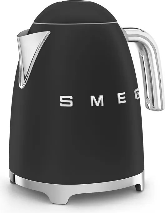 Електрическа кана SMEG KLF03BLMEU, 2400 W, 1.7 л, 360° основа, Матово покритие, Черен