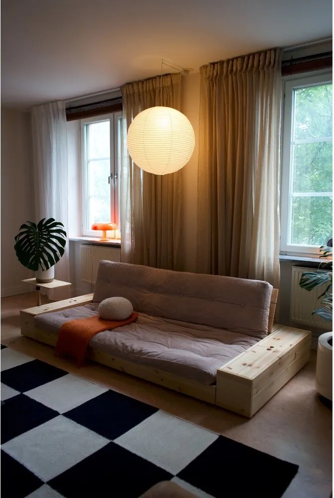 Червен разтегателен диван от велур 244 cm Base – Karup Design