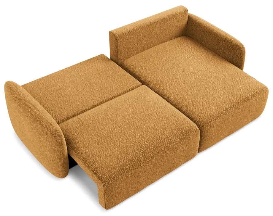 Оранжев разтегателен ъглов диван с място за съхранение (десен ъгъл) Kalena – Makamii