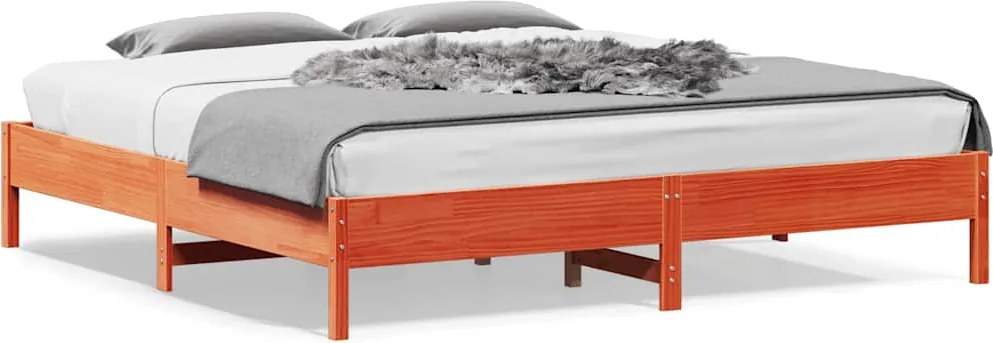 842689 vidaXL Рамка за легло без матрак, восъчнокафяв, 180x200 см, бор масив