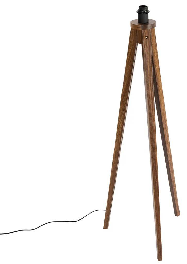 Рустикална подова лампа триножник орехово дърво - Tripod Classic