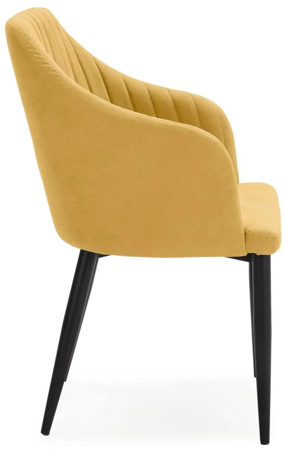 Жълти тапицирани трапезни столове в комплект 2 бр. Nadi – Marckeric