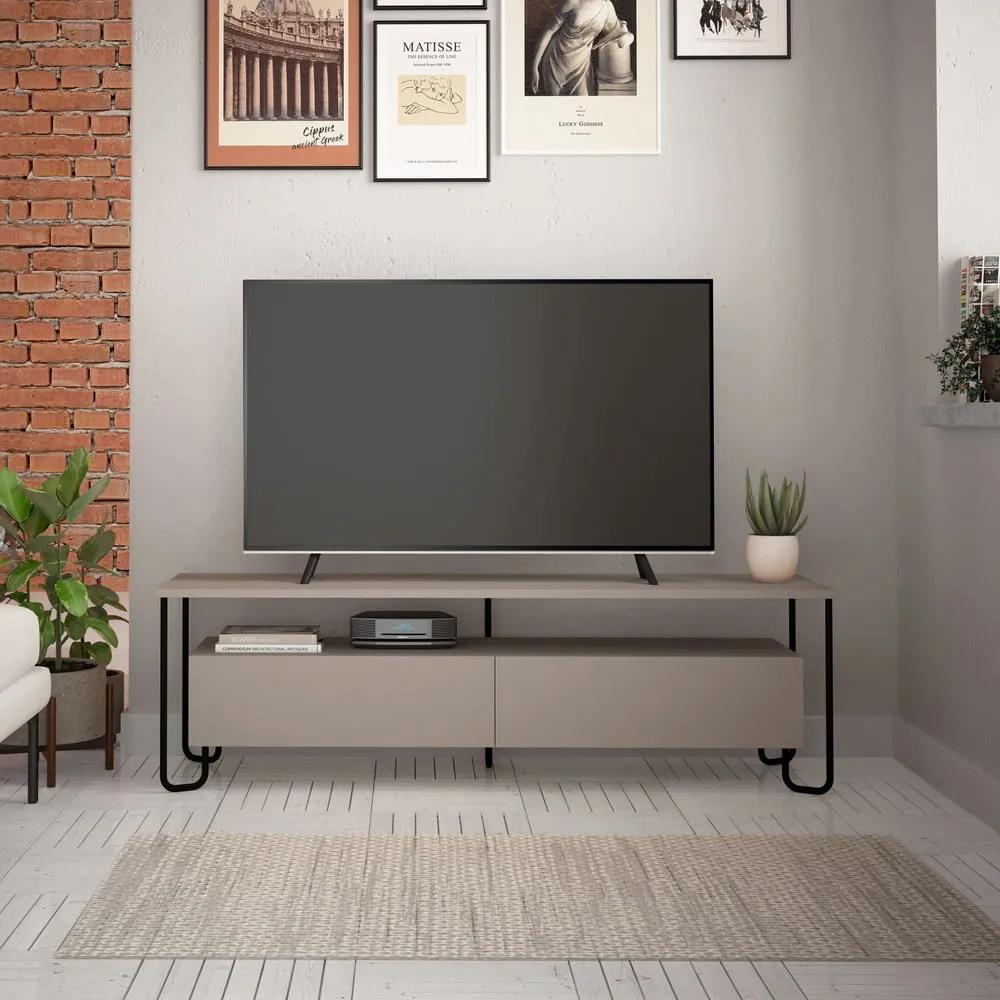 Масичка за телевизор в сиво и бежово 150x45 cm Dilly - Marckeric