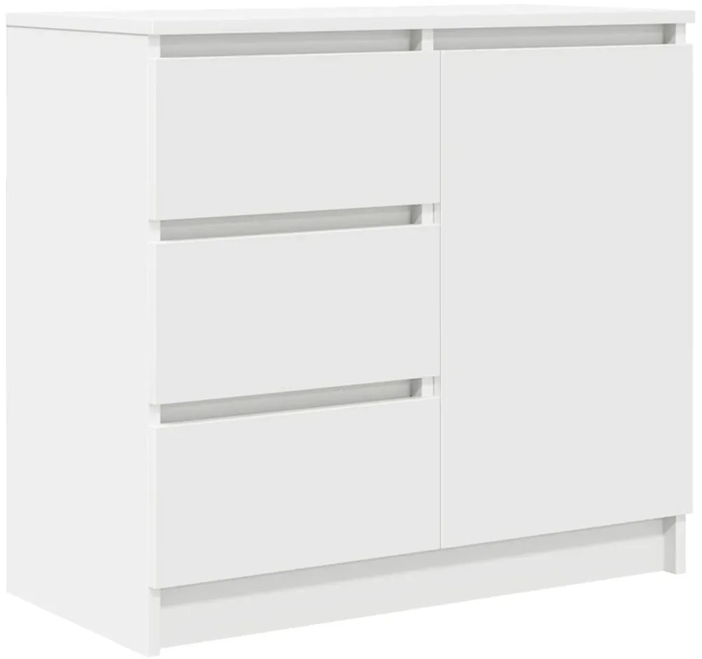 861571 vidaXL Бюфет с чекмеджета, бял, 71x35x65 см, инженерно дърво