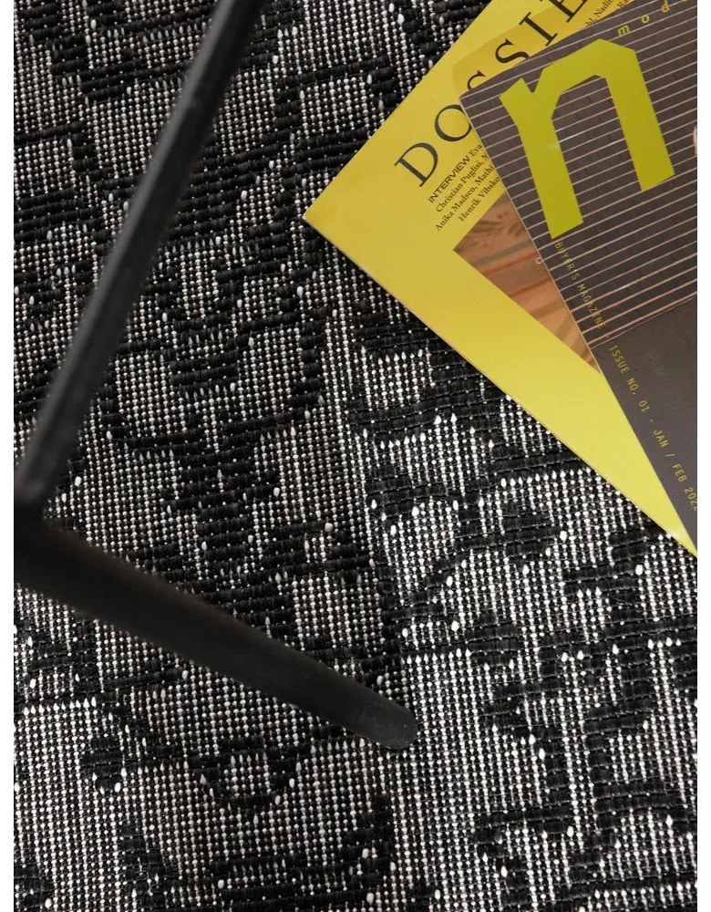 Черно-бял кръгъл килим за открито и закрито ø 160 cm Duet Kona – NORTHRUGS