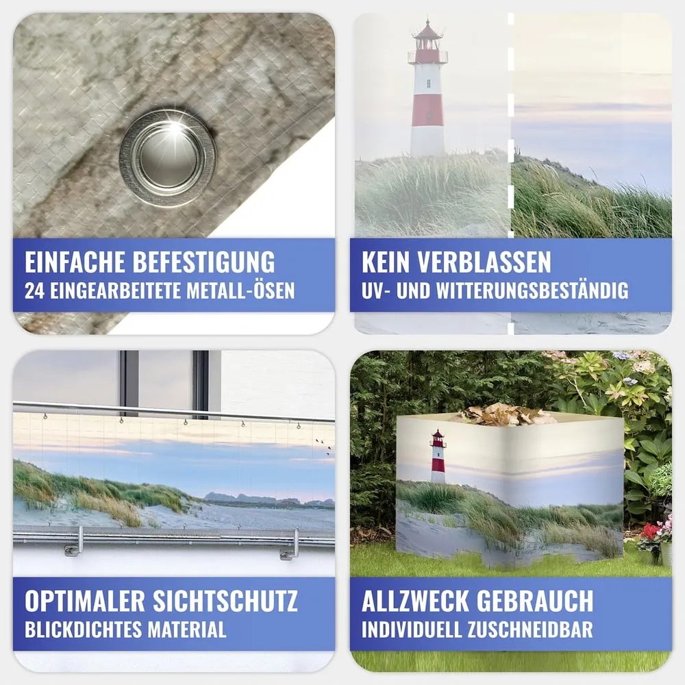 Пластмасов балконски параван 500x85 cm North Sea Coast – Maximex