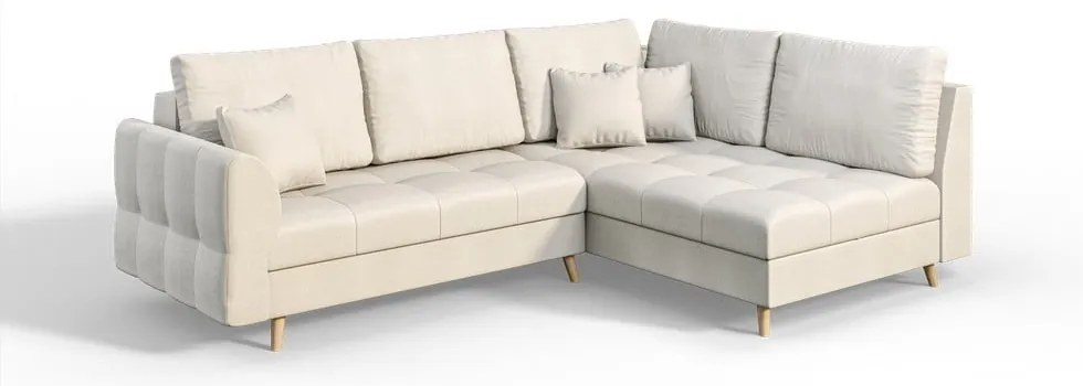 Кремав ъглов диван (десен ъгъл) Ariella - Ropez