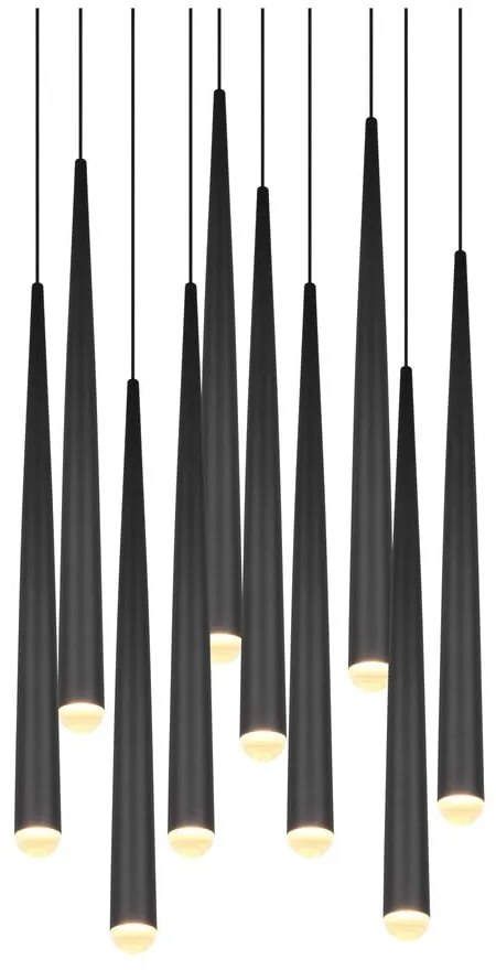 Черно LED висящо осветително тяло ø 30 cm Cala – Trio Select