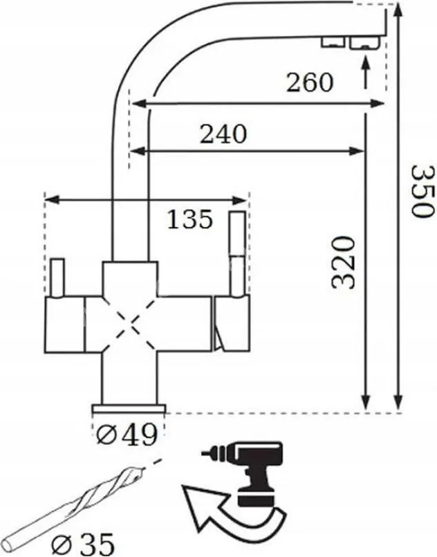 трипътна смесителна батерия черна WYL-3CW-SS.02