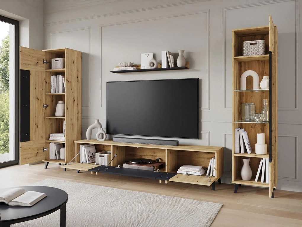 Секция за хол Helsinki II-Дърво-Черен