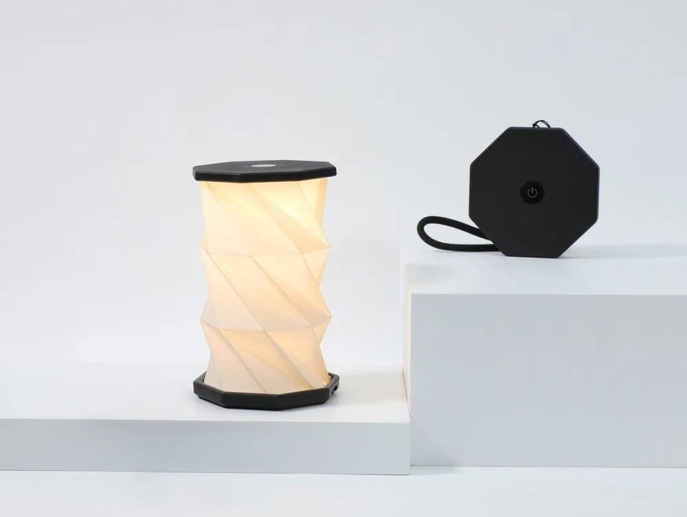 Бяла/черна преносима светлинна декорация с USB ø 8 cm Twist – Gingko