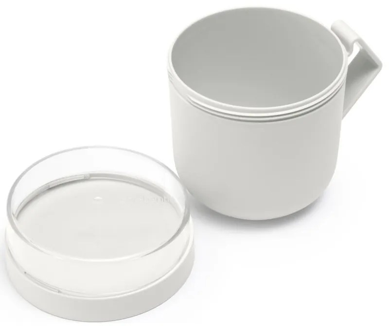 Чаша за супа с капак Brabantia Make&Take 1006295, 600+180 мл, Винтов капак, Без BPA, Сив