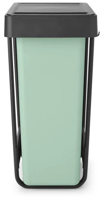 Кош за разделно събиране на боклук Brabantia Sort&Go 1008863, 2x30 л, Вътрешен монтаж с телескопична рамка, Сив/зелен