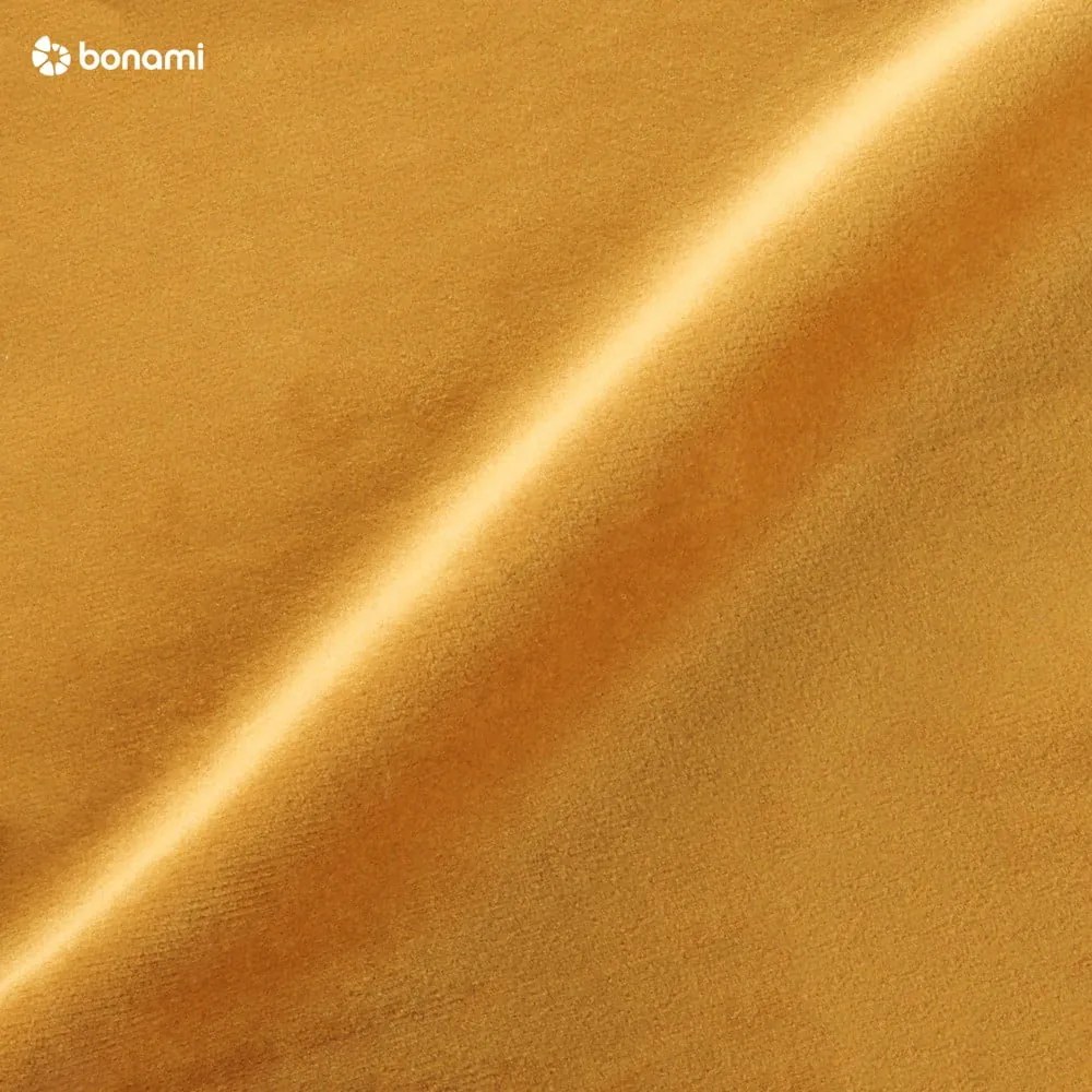 Жълт кадифен диван с черни крака , 198 см Lento - Kooko Home