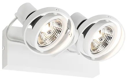 Модерен таванен прожектор бял 2-светлини GU10 70mm - Master