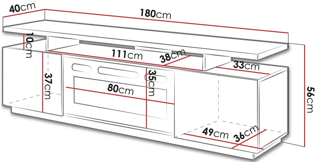 TV шкаф Eva Plus-White