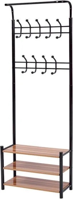 Стилен стелаж за дрехи, включващ рафтове за обувки