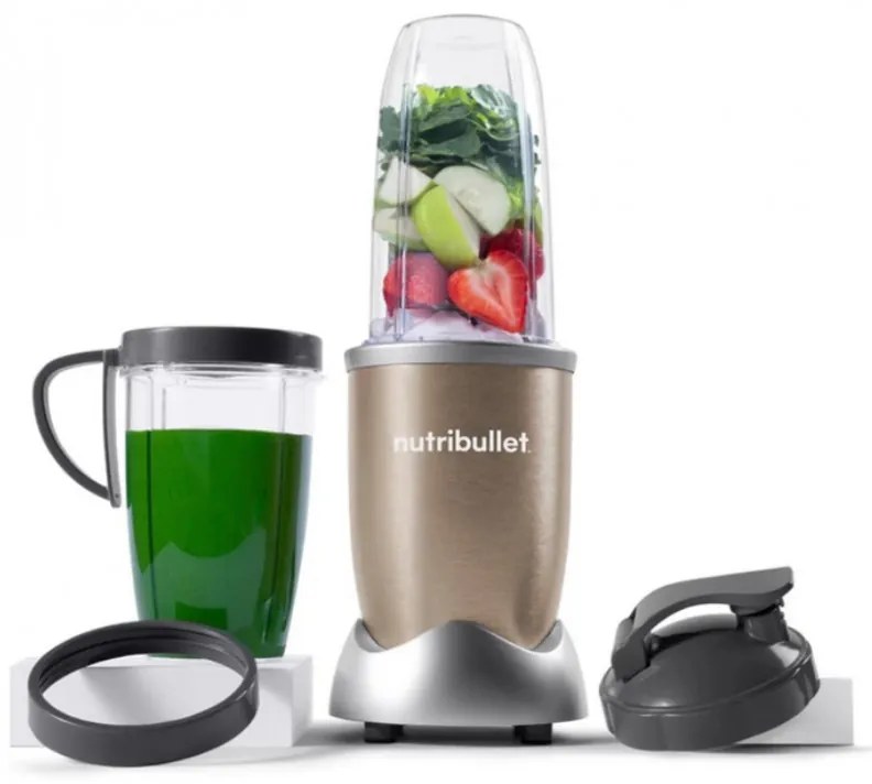 Блендер Nutribullet NB907CP, 900W, 950 мл, Разбиване на лед, Импулс, Без BPA, Шампанско