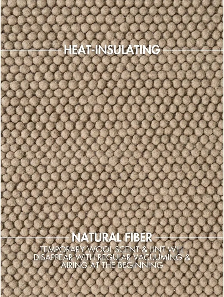 Ръчно изработен вълнен кръгъл килим в естествен цвят ø 200 cm Richmond Diana – Ted Baker