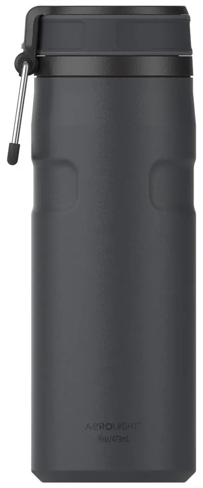 Черен термос от неръждаема стомана 470 ml IceFlow™ Bottle Twist Flip Black – Stanley