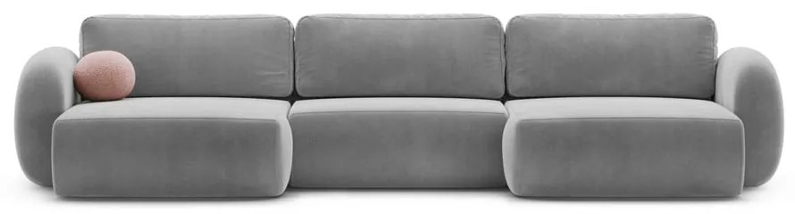 Тъмносив кадифен сгъваем/с място за съхранение ъглов диван (U форма) Tonale – Cosmopolitan Design