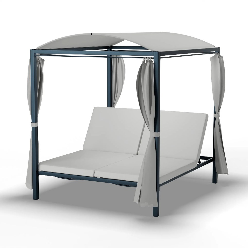 Blumfeldt Eremitage Double XL шезлонг, защита от слънцето| за 2 души, метална рамка, устойчив на атмосферните влияния