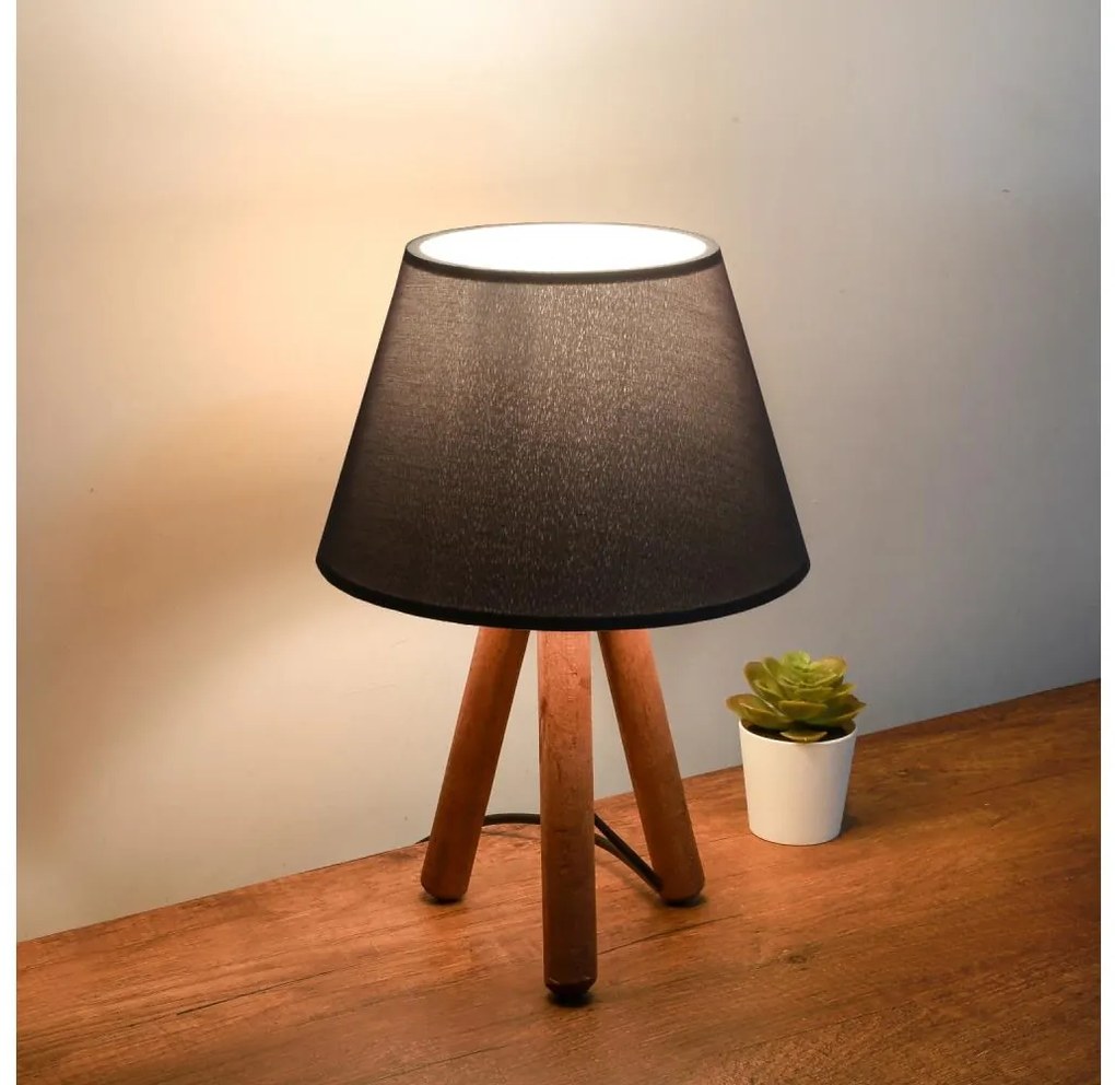 Настолна лампа AYD 1xE27/40W/230V кафява/черна