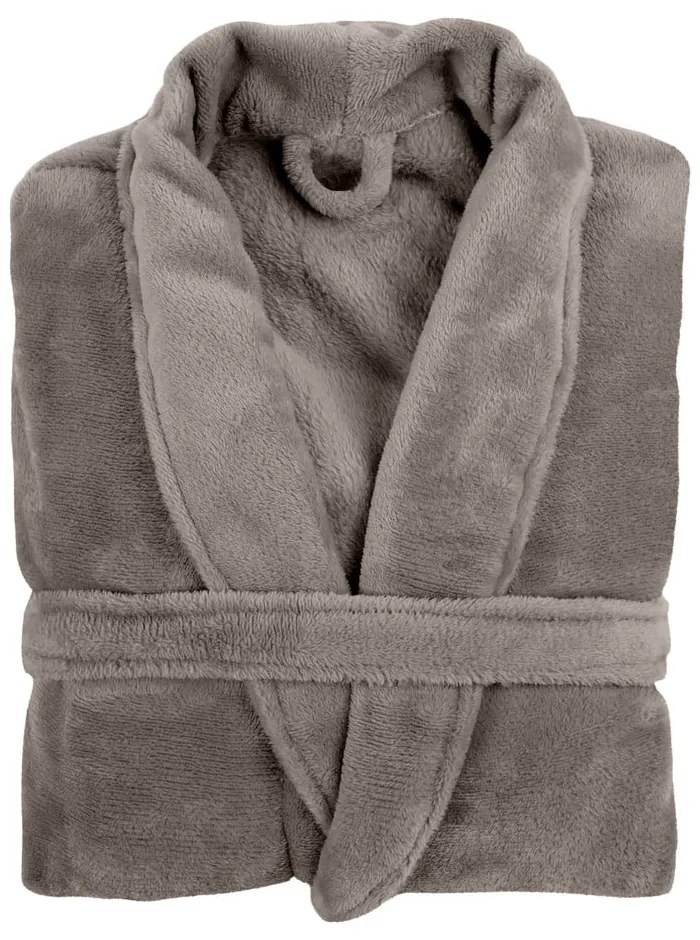 Сив плюшен халат за баня , L/XL Cozy - Tiseco Home Studio
