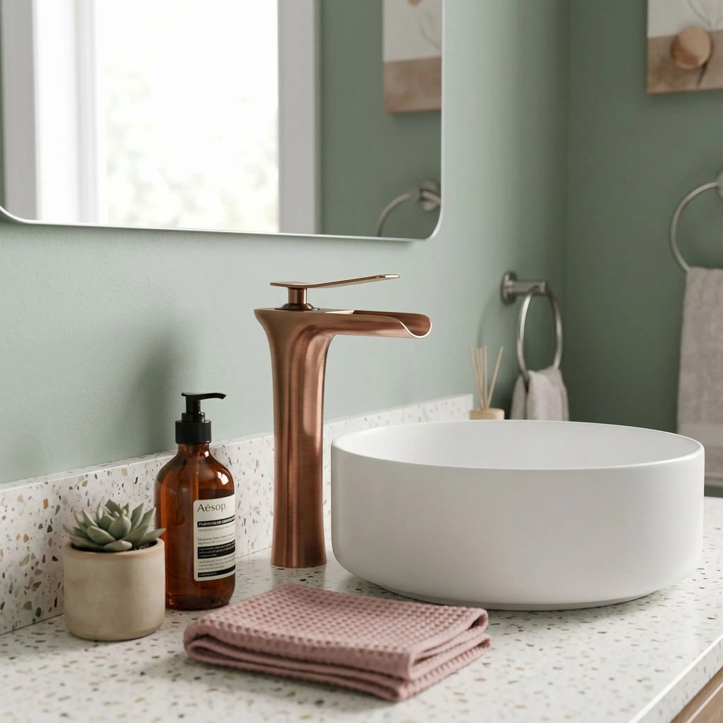 Смесител за мивка Rea Laguna antique Brush Copper high