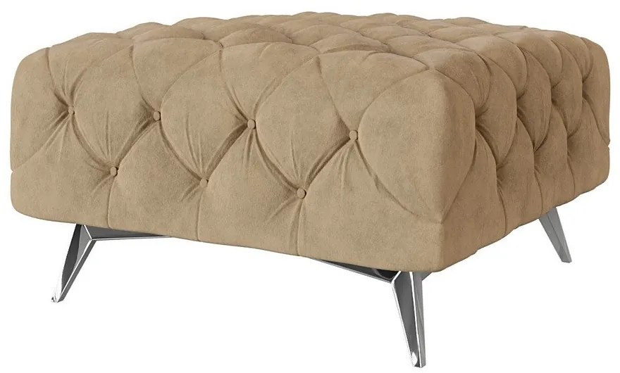 Светлокафява кадифена табуретка Chelsea – Ropez