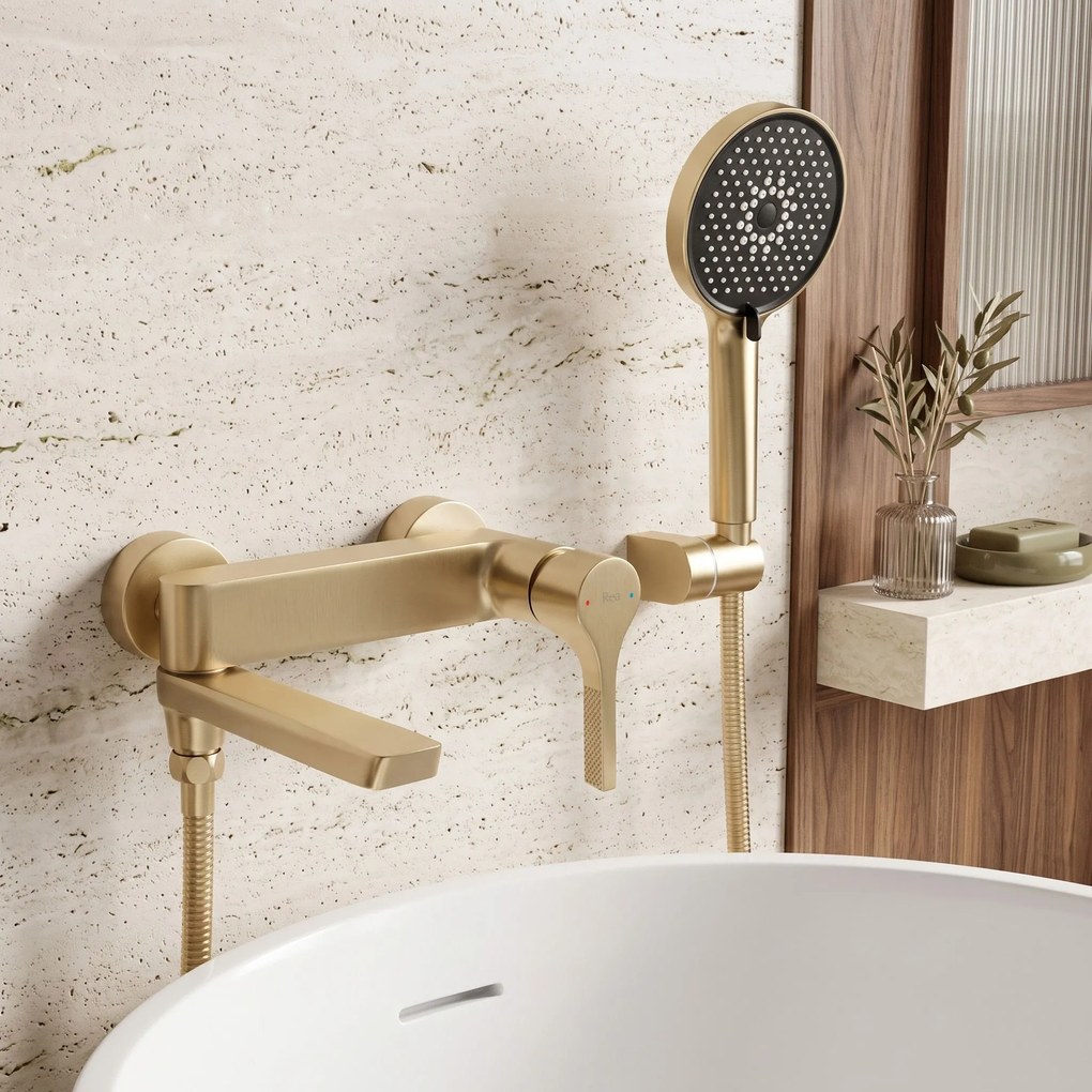 Смесител за вана PREMIUM REA Maxim Brush Gold