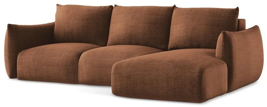 Теракотен сгъваем ъглов диван (десен ъгъл) Leila – Makamii