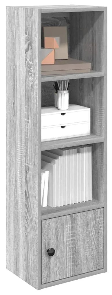 860342 vidaXL Библиотека, сив сонома, 31x24x102 см, инженерно дърво
