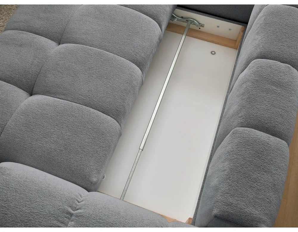 Тъмносив шенилов сгъваем/с място за съхранение ъглов диван (ляв ъгъл/L форма) Everest – Bobochic Paris