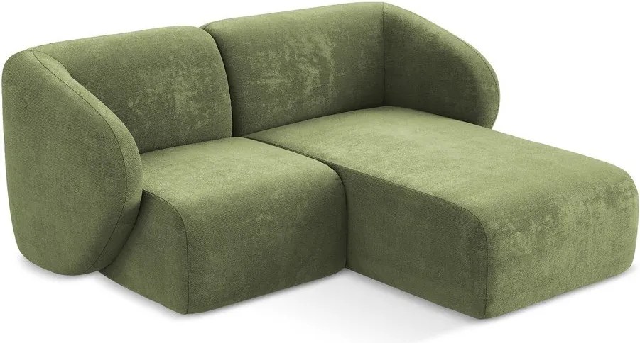 Зелен шенилов ъглов диван (десен ъгъл) Lani – Makamii