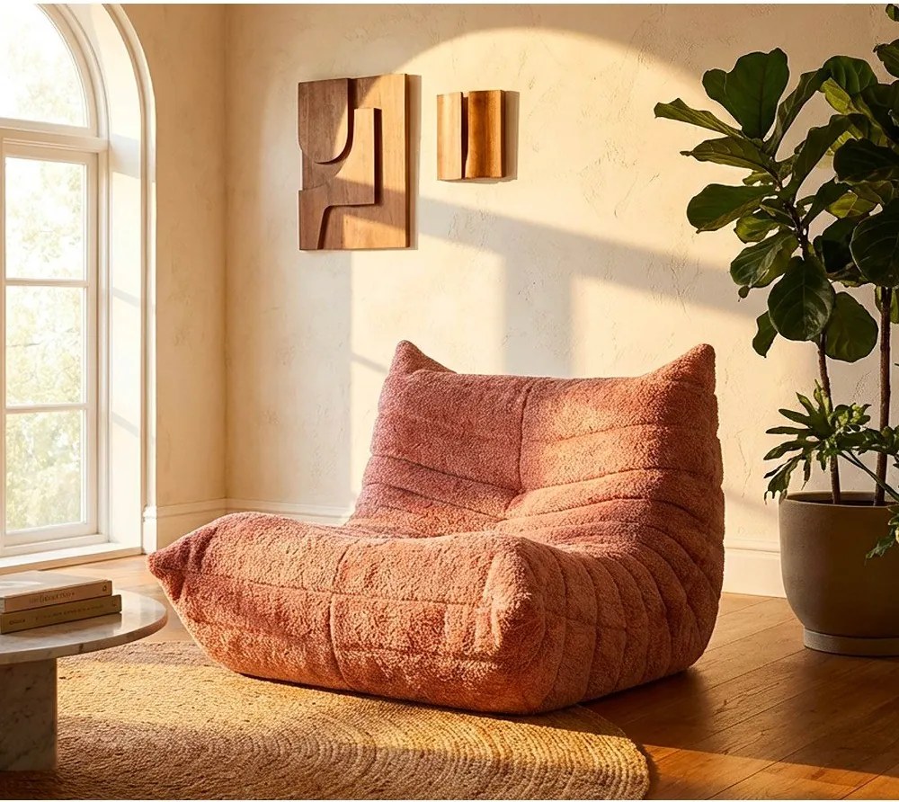 Розов пуф от букле Mask – Mauro Ferretti