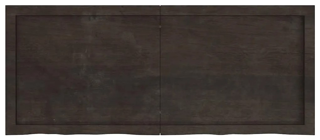 363816 vidaXL Стенен рафт тъмнокафяв 120x50x(2-4) см обработен масивен дъб