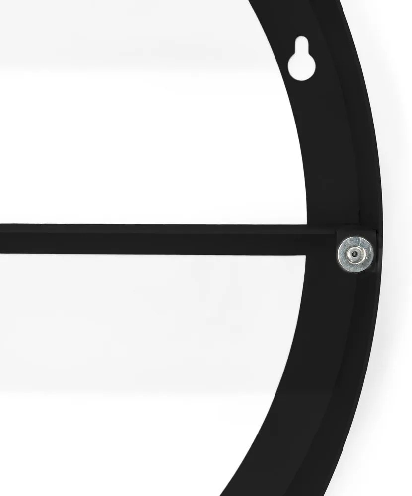 Черен метален стенен шкаф за баня с огледало 55x55 cm Sonnet – Spinder Design