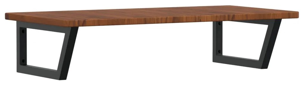 3302407 vidaXL Стенен рафт за мивка, стомана и масивно дърво дъб