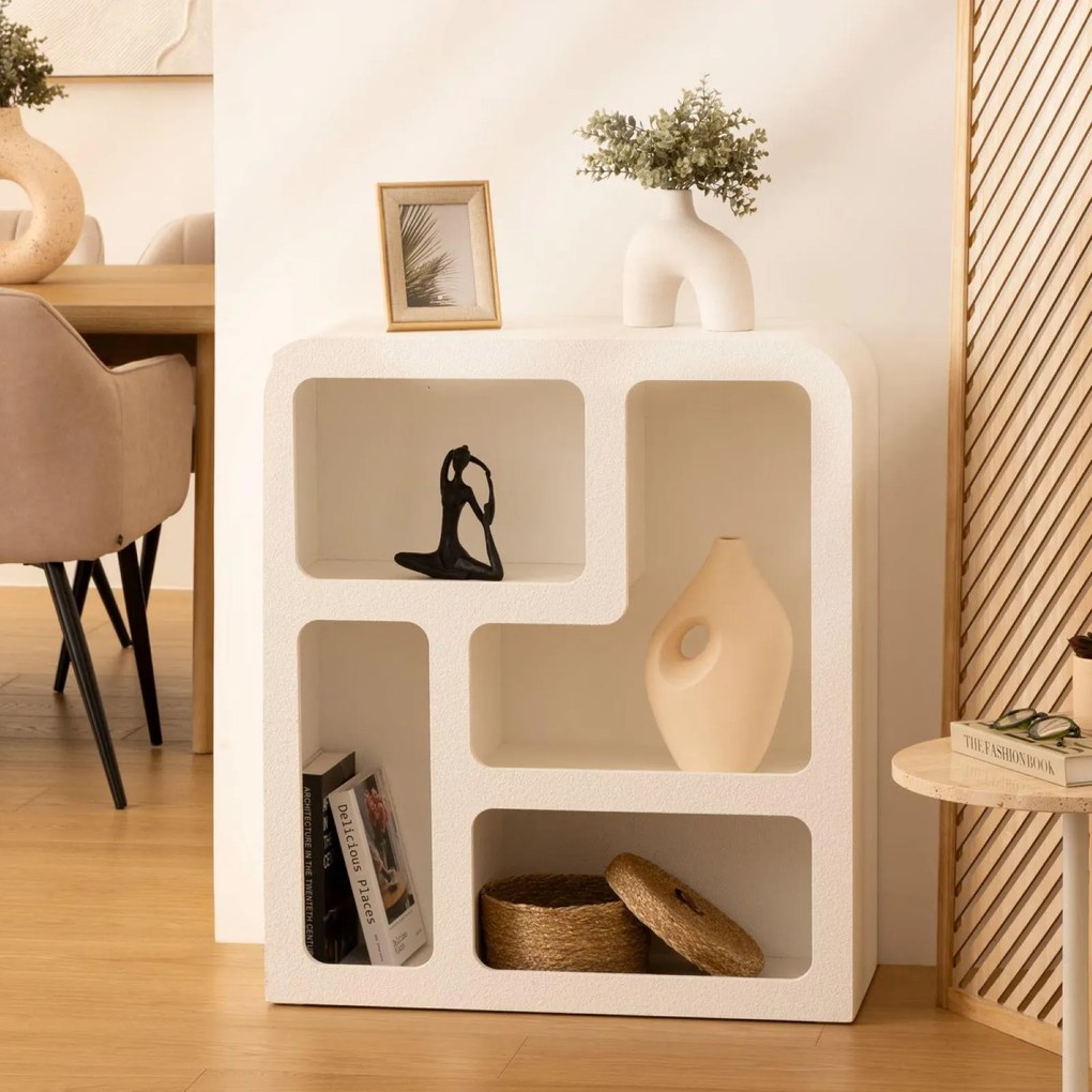 Скрин atmosphera Soleya, 4 рафта, MDF, 75x30x85 cm - Бял
