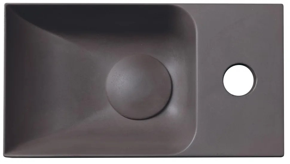 Тъмнокафяв бетонен малък умивалник 31x17 cm Piccolino – Sapho