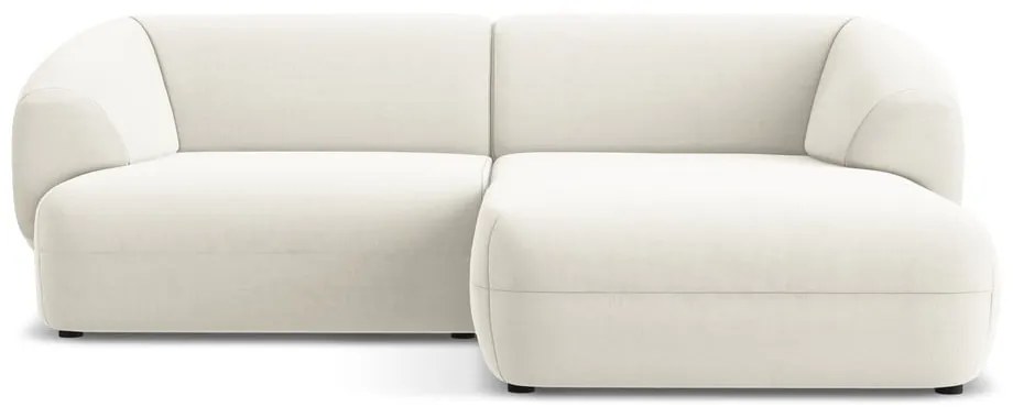 Бял кадифен ъглов диван (десен ъгъл) Moana – Makamii
