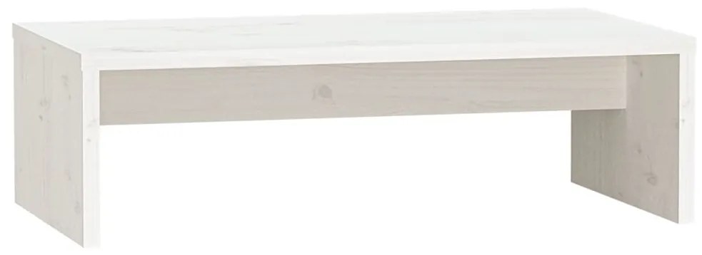 813925 vidaXL Поставка за монитор, бяла, 50x27x15 см, бор масив