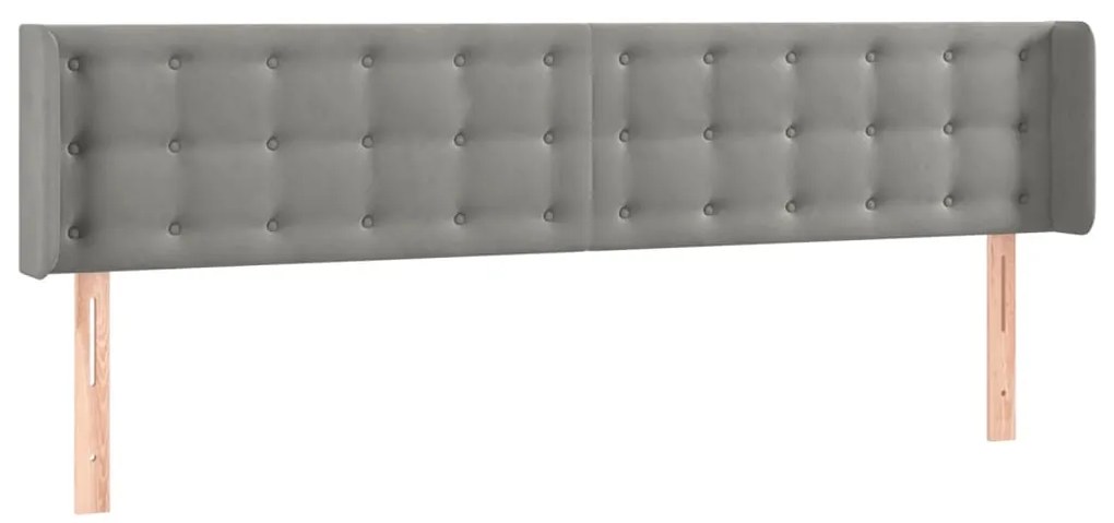 3119262 vidaXL Горна табла за легло с уши, светлосива, 183x16x78/88 см, кадифе