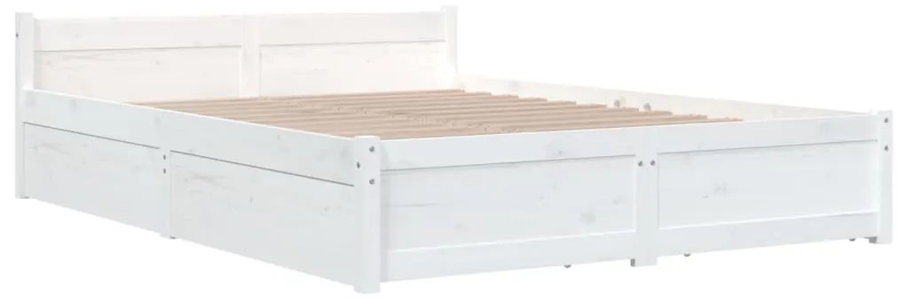 Рамка за легло с чекмеджета Bruno, бяла, 150x200 см, King Size
