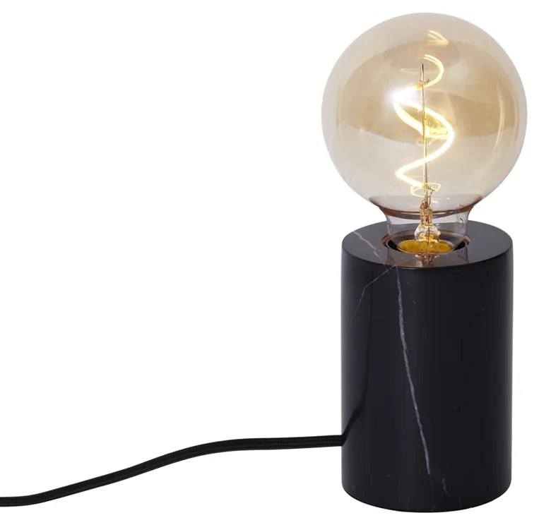 Модерна настолна лампа черна мраморна - Marissa